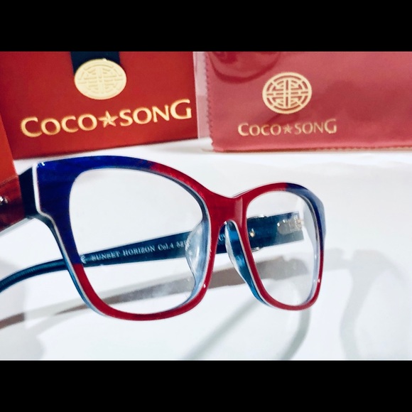 Coco Song Eyeglasses SUNSET HORIZON Red/Blue Frame Glasses